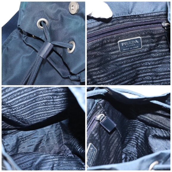 PRADA Backpack Nylon Navy Silver Auth BA6876 - Picture 15 of 16